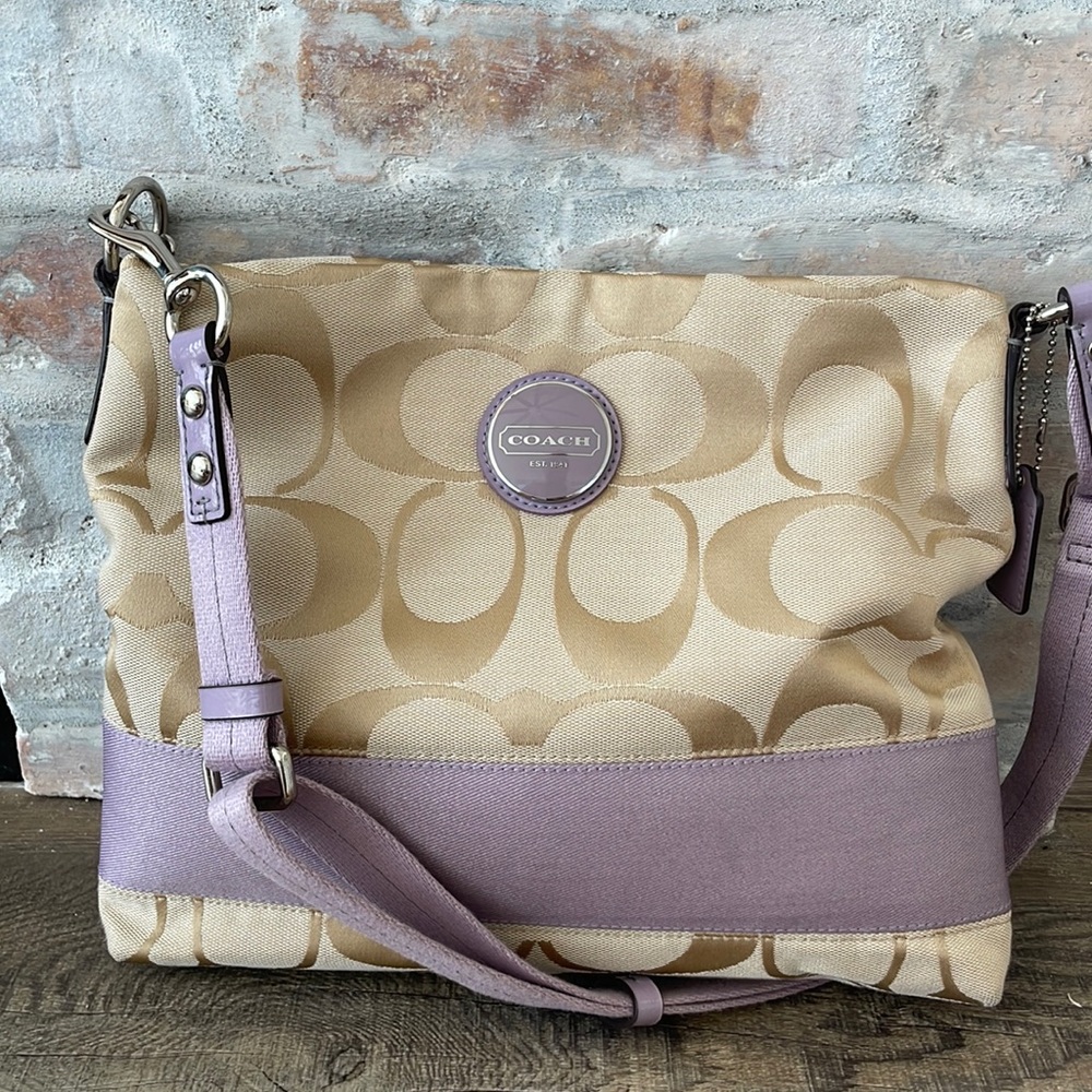 COACH signature stripe cross body
